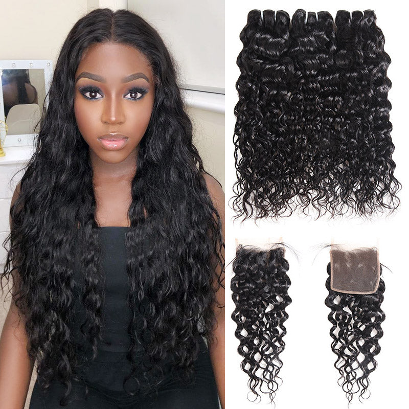 human hair bundles with lace closure