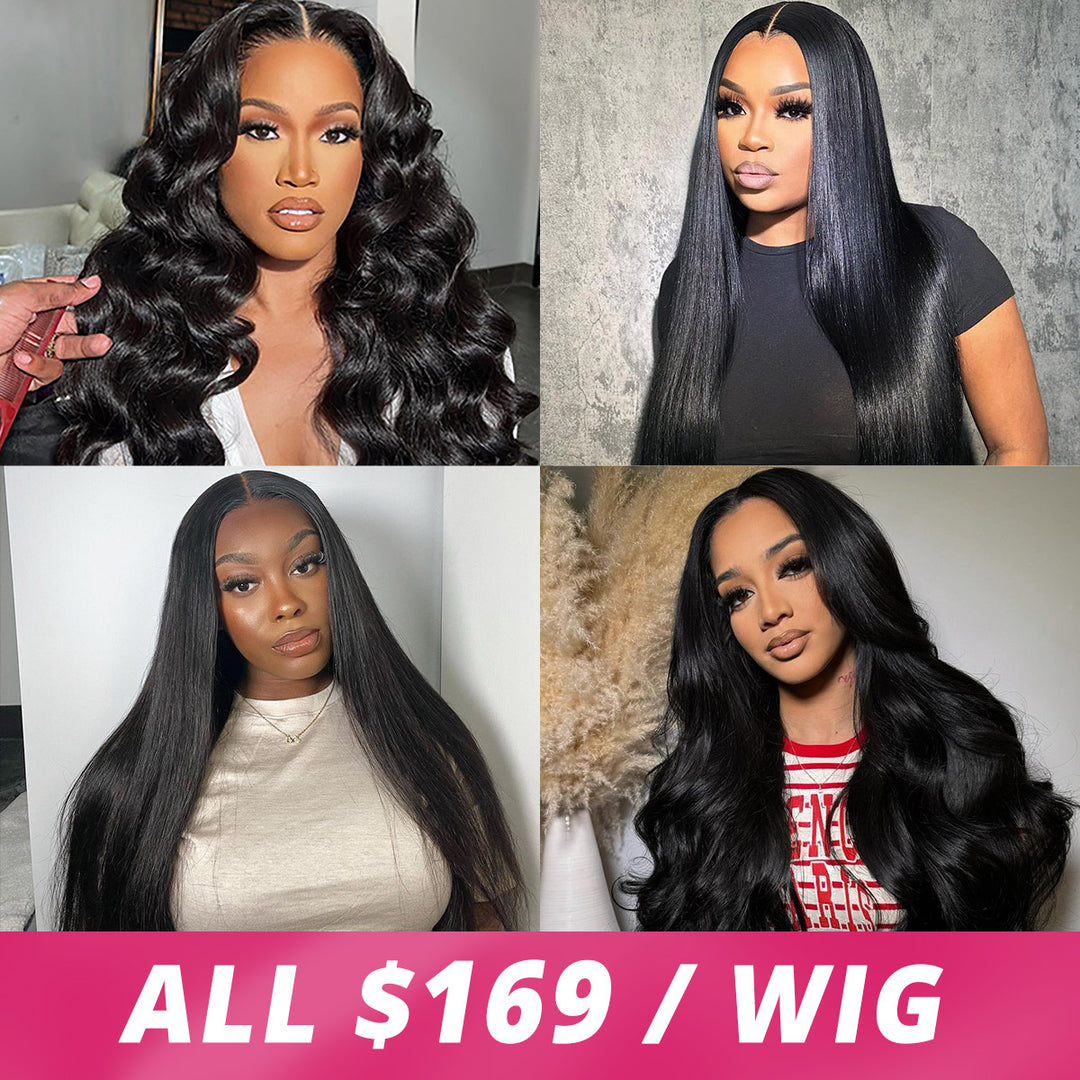 [Allove Valentine's Sale] $169 for 24/26inch Long Length 200% Density 13x4 5x5 Transparent HD Lace Frontal Wig