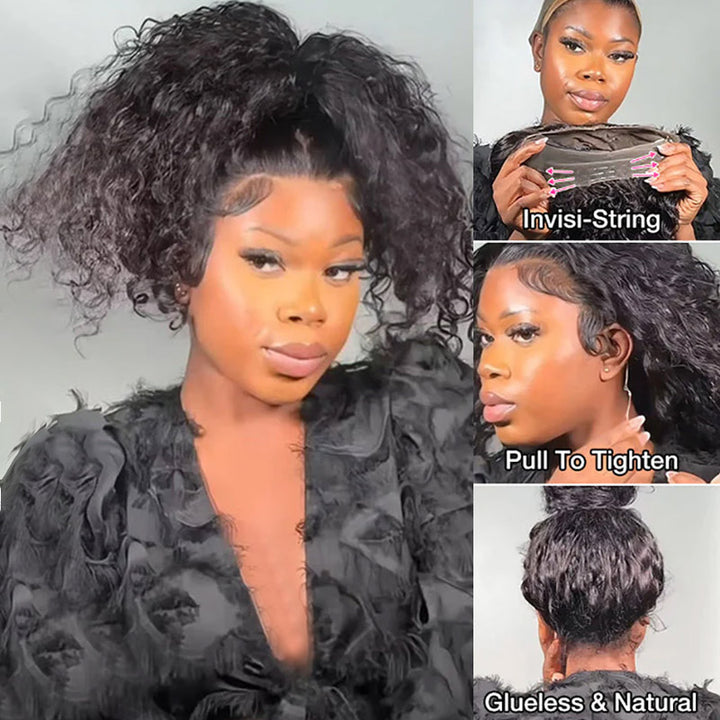 22'' = $159 Allove New Invisi-Drawstring Snug Fit 360 Lace Frontal Pre-Cut & Pre-Bleached Ready To Wear Human Hair Wig