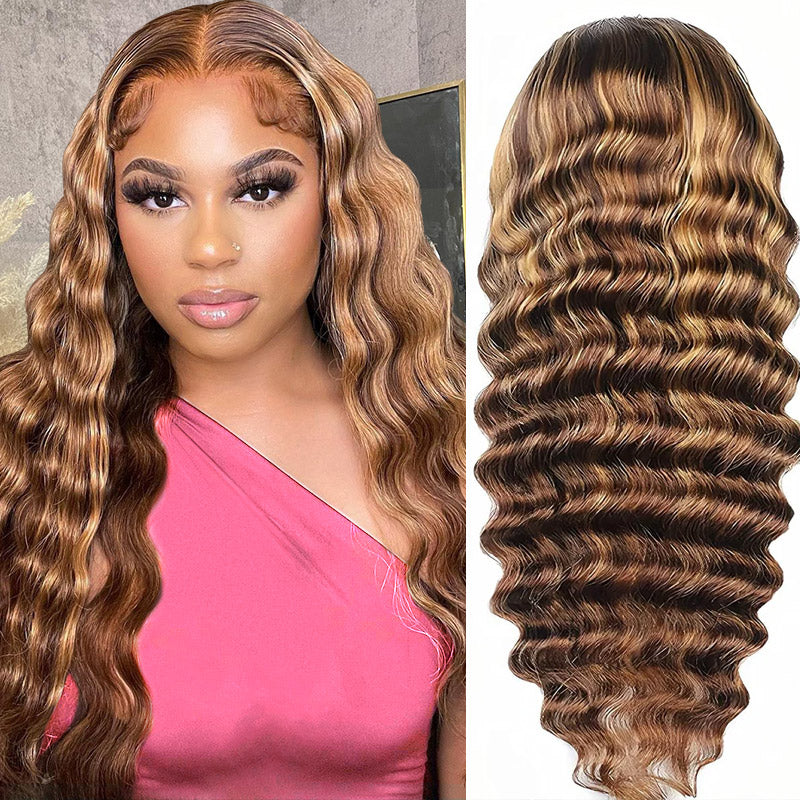 [ 70% OFF - No Code Needed] 30''= $189.89 P4/27 Highlight Pre Cut & Pre-plucked & Bleached Knots Ready To Wear Lace Front Wig 180% Density