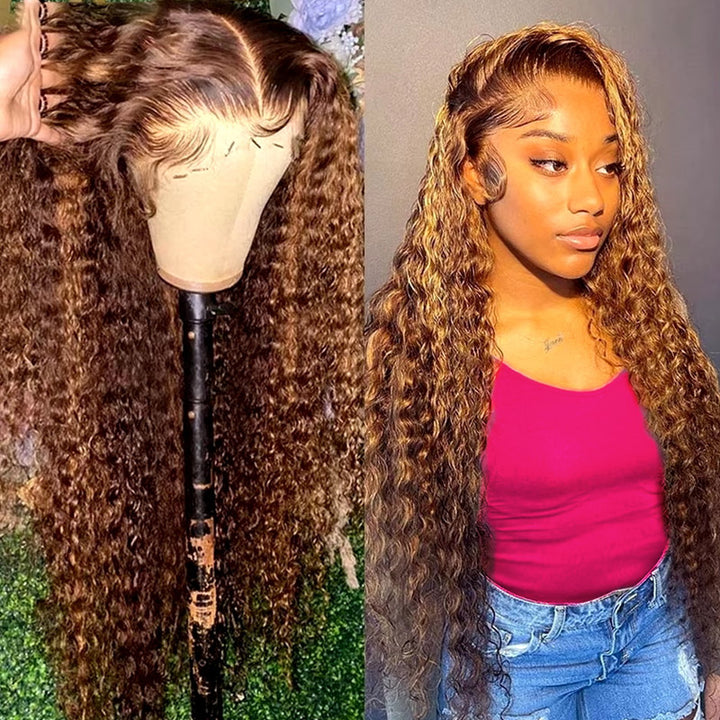 [ 70% OFF - No Code Needed] 13x4 30''= $189.89 13x6 30'' = $199.89 P4/27 Highlight Pre Cut & Pre-plucked & Bleached Knots Ready To Wear Lace Front Wig 180% Density - AlloveHair