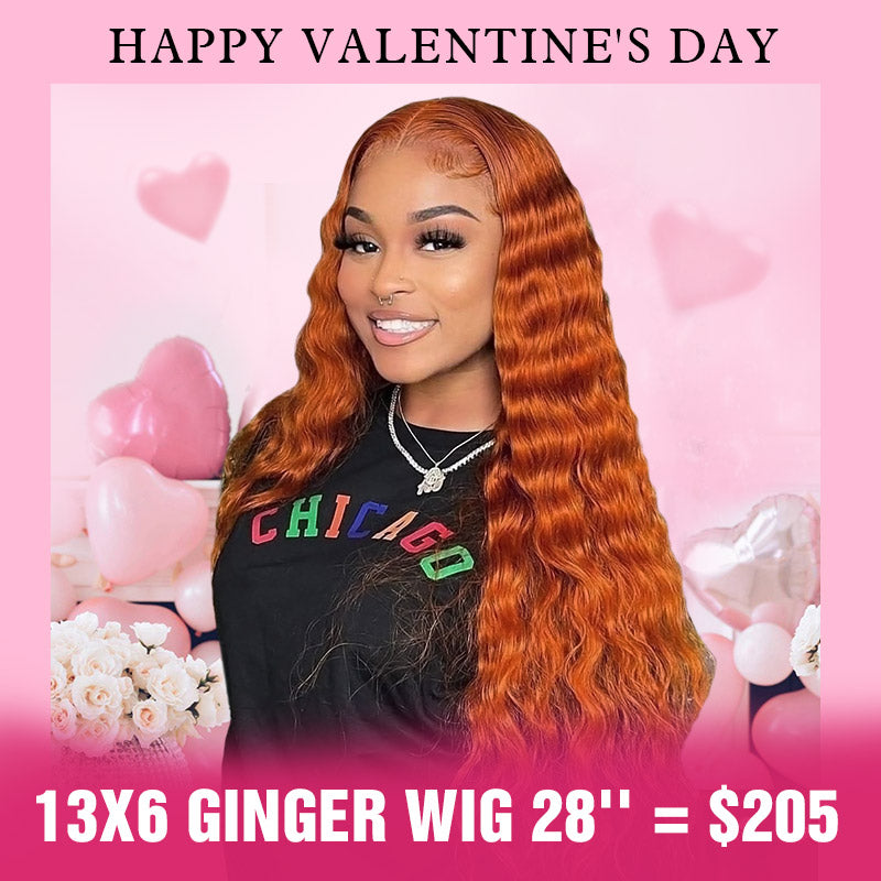 [Allove Valentine's Sale] Allove Hair Orange Ginger 13x6 Lace Front Human Hair Wig