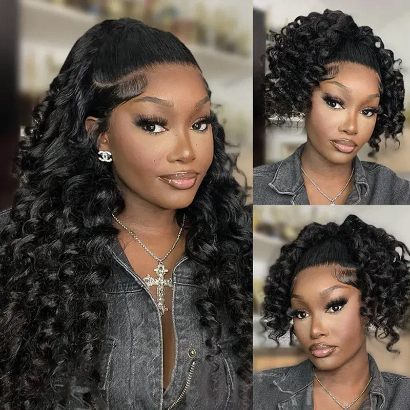 22'' = $159 Allove New Invisi-Drawstring Snug Fit 360 Lace Frontal Pre-Cut & Pre-Bleached Ready To Wear Human Hair Wig