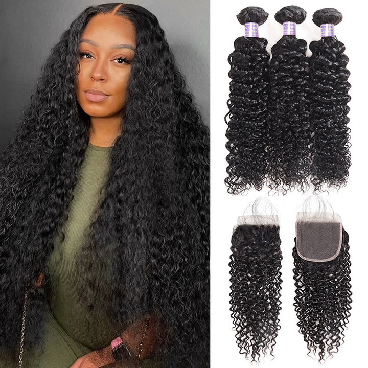 Unlock your curl potential with Allove Hair's 100% Human Hair Curly Bundles! Designed for those who love vibrant and bouncy curls, these bundles provide a voluminous and glamorous look perfect for any occasion. The included 5x5 lace closure offers a seamless finish, allowing for versatile styling while ensuring a natural appearance.