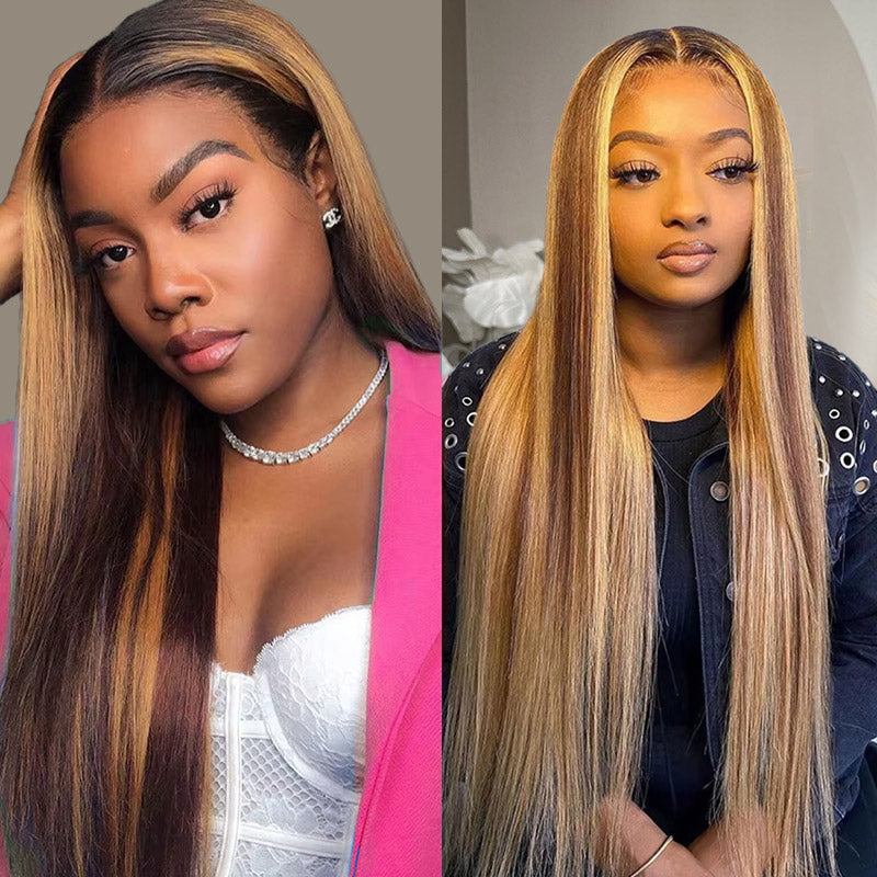 [ 70% OFF - No Code Needed] 13x4 30''= $189.89 13x6 30'' = $199.89 P4/27 Highlight Pre Cut & Pre-plucked & Bleached Knots Ready To Wear Lace Front Wig 180% Density - AlloveHair