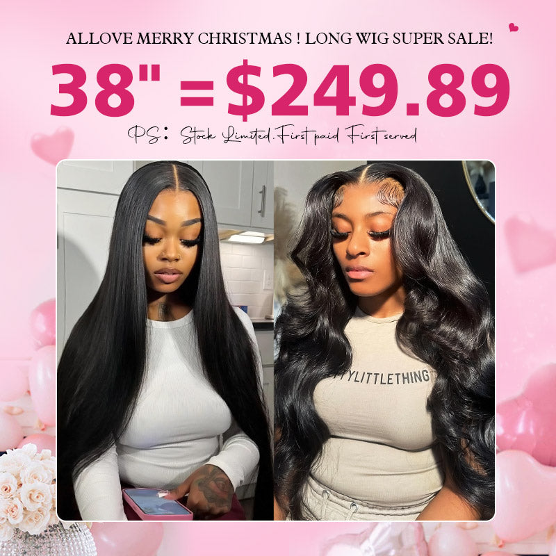 [ 70% OFF - No Code Needed] Long 38"= $249.89 Straight/Body Wave Lace Front Human Hair Wig 150% Density