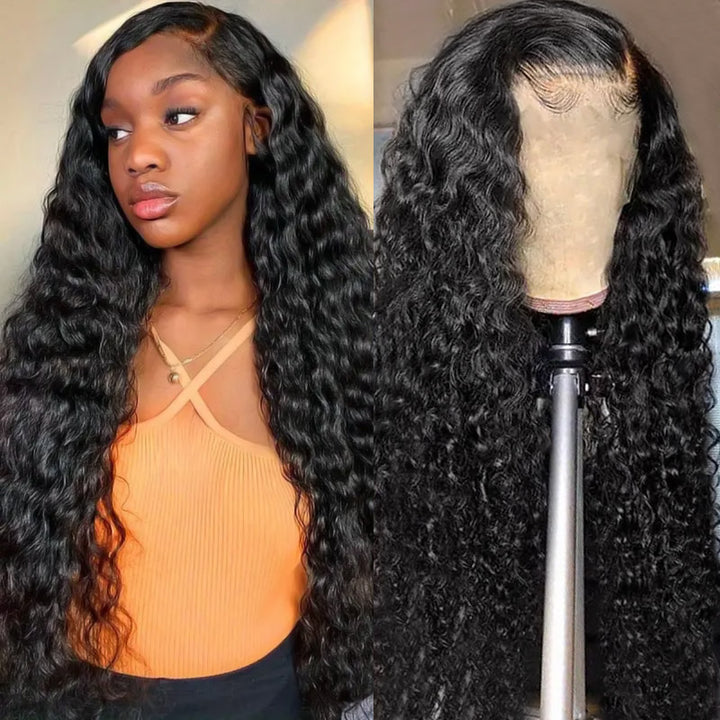 [13*4 Full Lace Front Wigs] 30 Inch Long Wigs Deep Wave Curly Human Hair Wig - AlloveHair