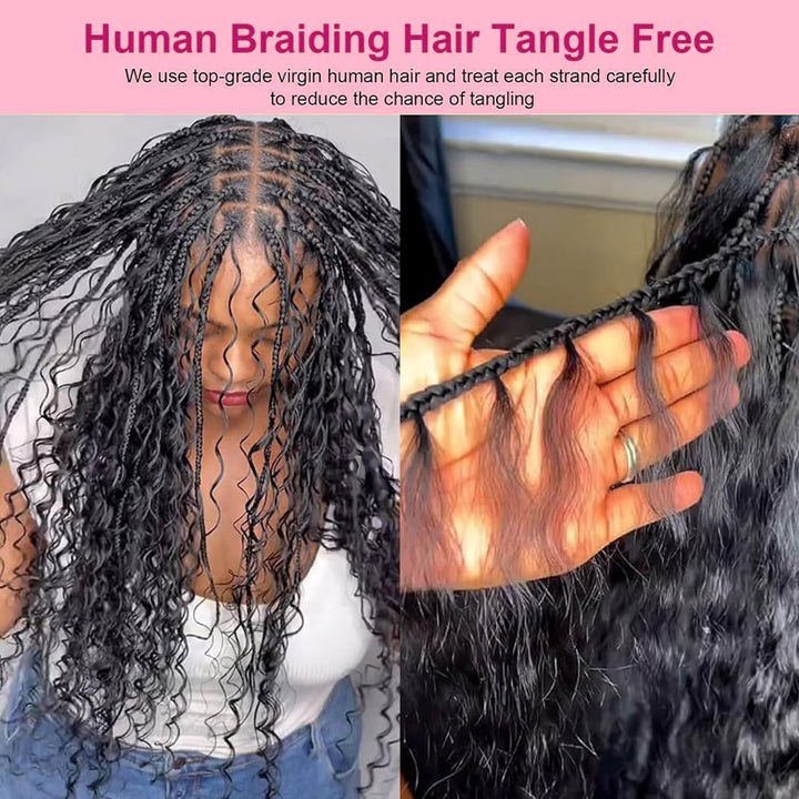 Allove Bulk Human Hair For Braiding Kinky Curly Hair Bundles No Weft