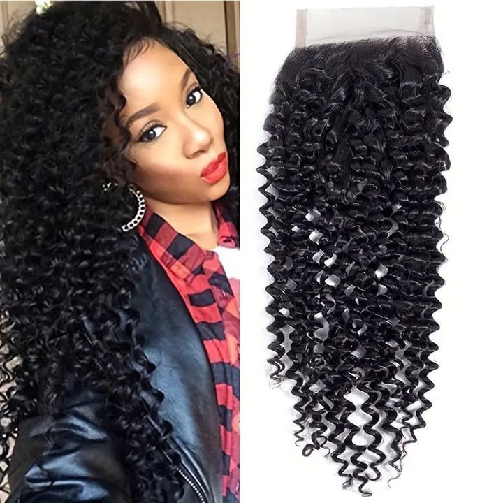 Elevate your look with the Allove Hair 4x4 Lace Closure featuring luxurious curly hair crafted from 100% human hair. Embrace natural curls that exude volume and bounce, adding a touch of effortless elegance to your hairstyles.