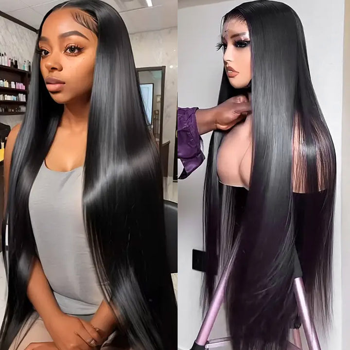 Allove Hair 4x4 HD Lace Closure Wig 250 Density Bone Straight 13*4 Lace Front Human Hair Wigs