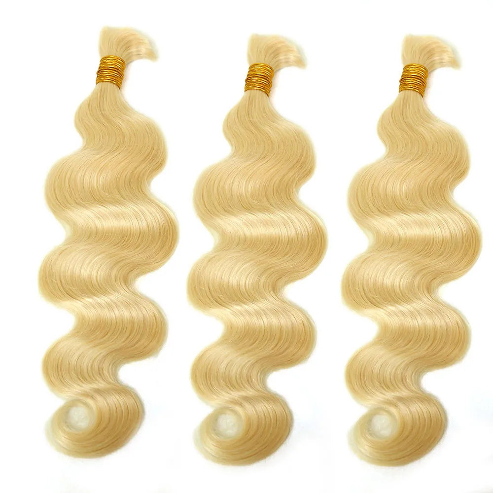 Allove #613 Blonde Body Wave Bulk Human Braiding Hair