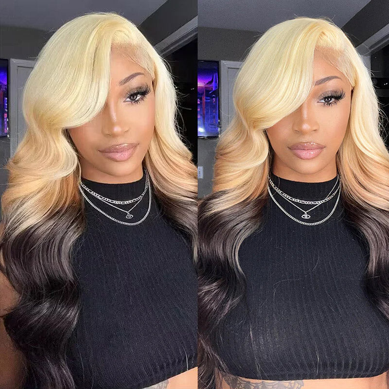 Elevate your style with the Allove Hair 613 Blonde Ombre Wig, featuring stunning body wave hair that transitions beautifully for a chic look. This 13x4 lace front wig is crafted with high-definition (HD) lace for an invisible blend, ensuring it looks natural and flawless on any skin tone.