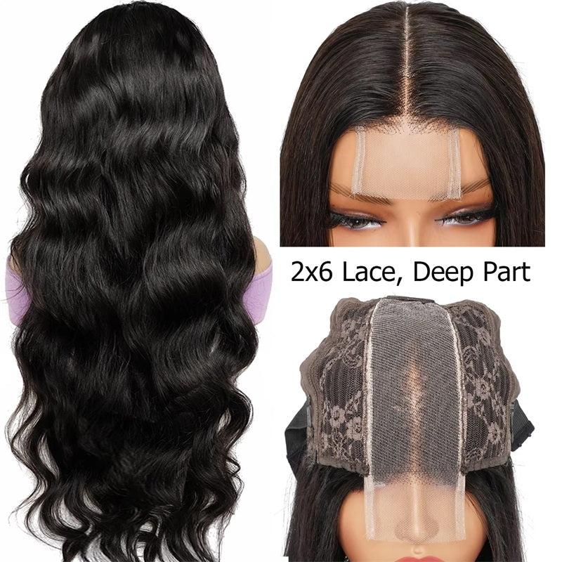 [70% OFF - No Code Needed] 20''= $89.89 Flash Sale 2x6 Lace Closure Wig | Deep Part Human Hair Wig Transparent Lace All Textures