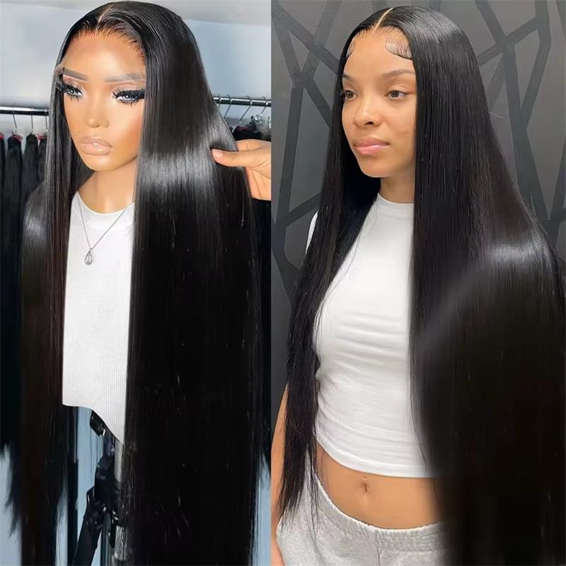 [ 70% OFF - No Code Needed] Long 38"= $249.89 Straight/Body Wave Lace Front Human Hair Wig 150% Density - AlloveHair