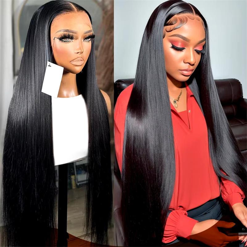 [ 70% OFF - No Code Needed] Long 38"= $249.89 Straight/Body Wave Lace Front Human Hair Wig 150% Density - AlloveHair