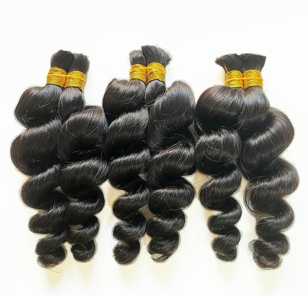 Allove Hair Loose Wave Bulk Virgin Human Hair Micro Braids Extension No Weft