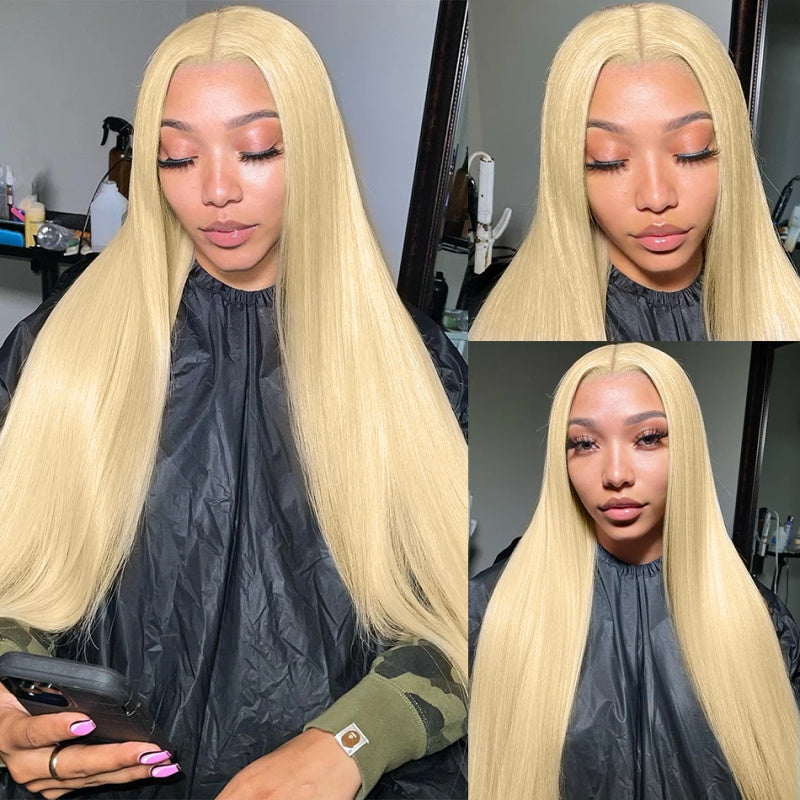 [ 70% OFF - No Code Needed] 28''= $89.99 613 Blonde Straight/ Body Wave 13*4*1 Lace Front Human Hair Wig 150% Density