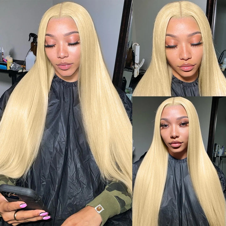 [ 70% OFF - No Code Needed] 28''= $89.99 613 Blonde Straight/ Body Wave 13*4*1 Lace Front Human Hair Wig 150% Density - AlloveHair