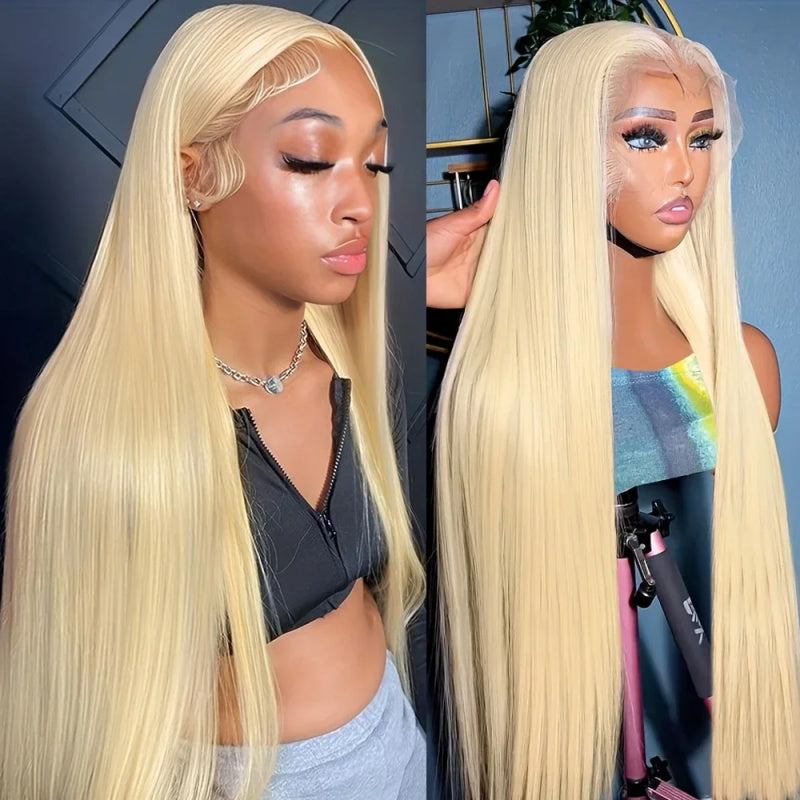 [ 70% OFF - No Code Needed] 28''= $89.99 613 Blonde Straight/ Body Wave 13*4*1 Lace Front Human Hair Wig 150% Density