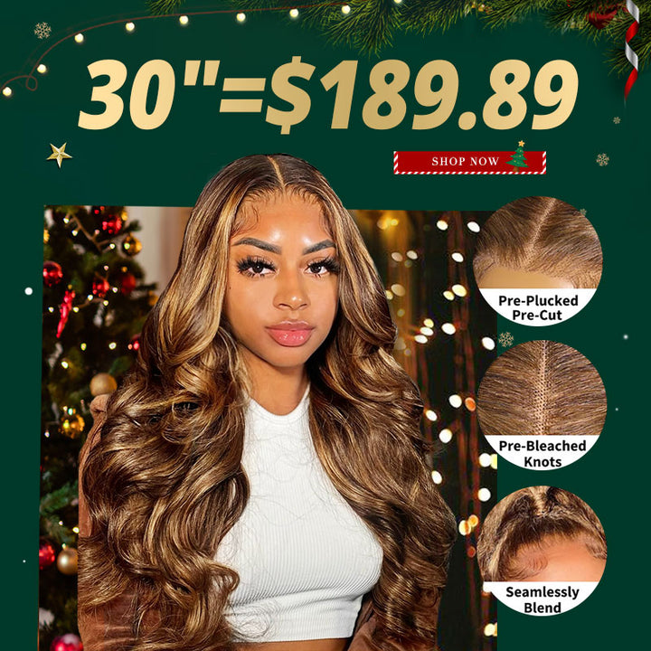 [ 70% OFF - No Code Needed] 13x4 30''= $189.89 13x6 30'' = $199.89 P4/27 Highlight Pre Cut & Pre-plucked & Bleached Knots Ready To Wear Lace Front Wig 180% Density