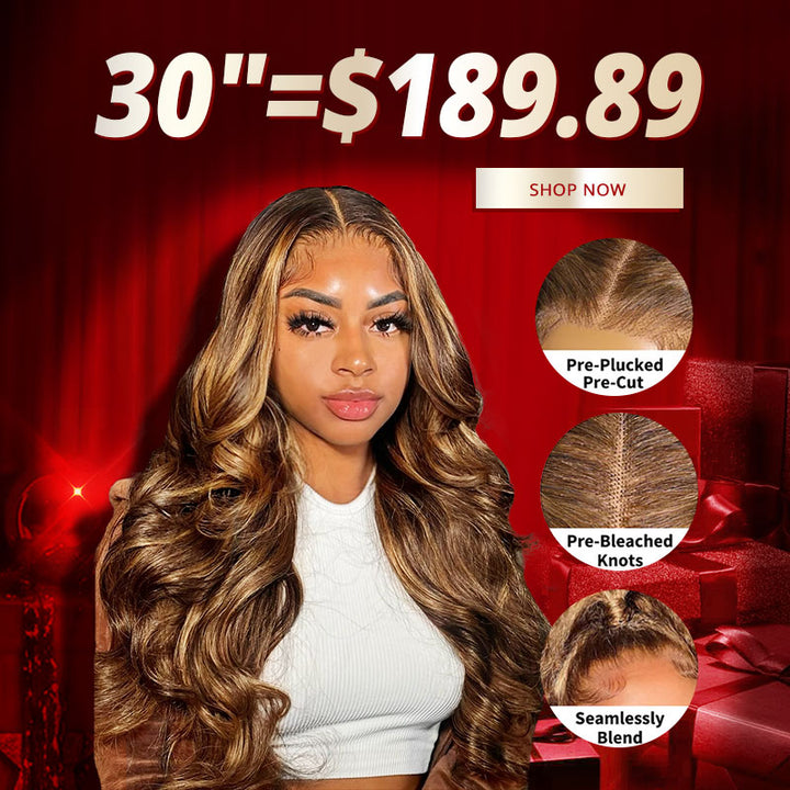 [ 70% OFF - No Code Needed] 13x4 30''= $189.89 13x6 30'' = $199.89 P4/27 Highlight Pre Cut & Pre-plucked & Bleached Knots Ready To Wear Lace Front Wig 180% Density