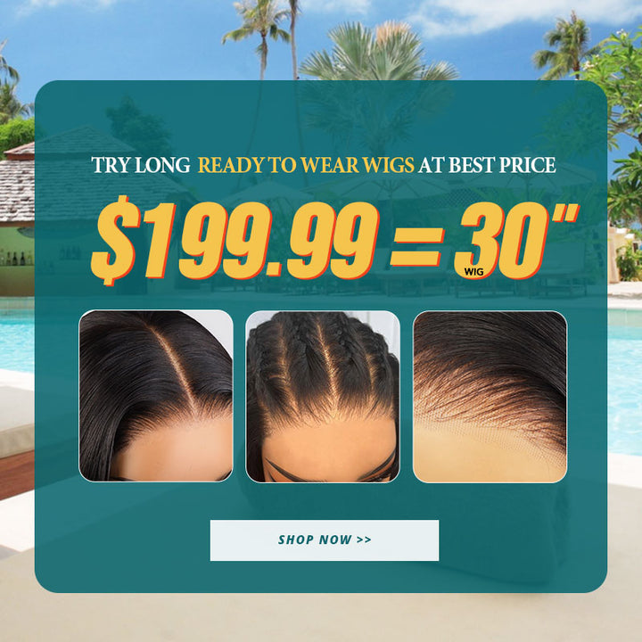 [Summer Vacation Sale] 30''= $199.99 Pre Cut & Pre Plucked & Bleached Knots Ready To Wear 13*4 Lace Front Long Wigs 180% Density