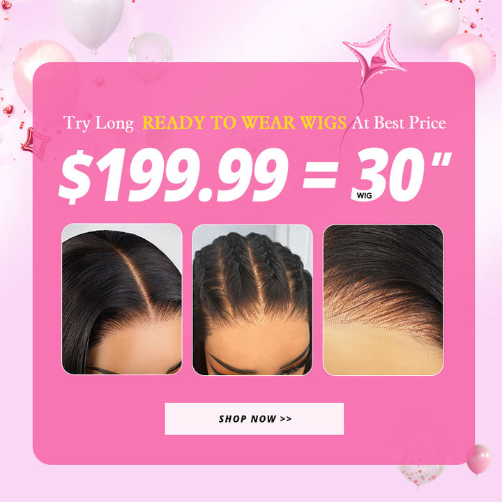 [7th Anniversary Sale] 30''= $199.99 Pre Cut & Pre Plucked & Bleached Knots Ready To Wear 13*4 Lace Front Long Wigs 180% Density