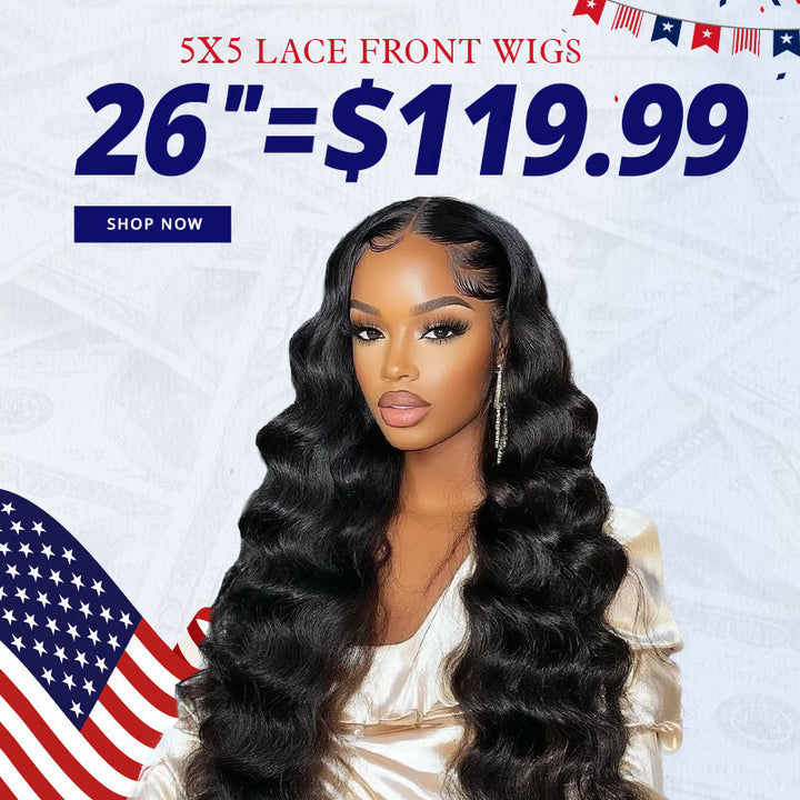 [50% OFF - No Code Needed] 26'' = $119.99 Pre Cut Lace & Pre Plucked & Bleached Knots Ready To Wear 5x5 Lace Closure Wigs 180% Density