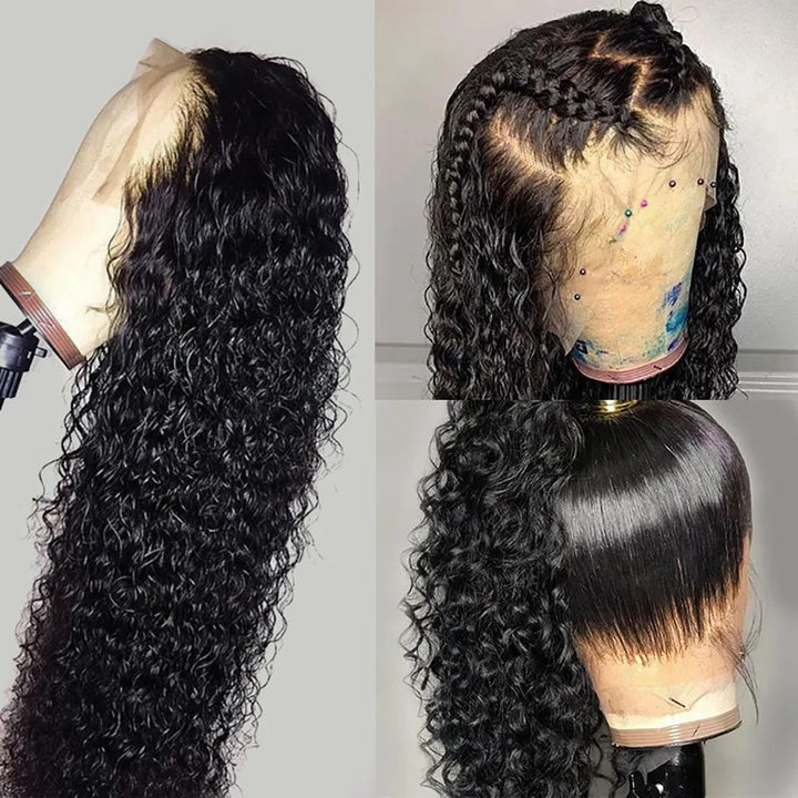 HD Transparent 360 Lace Frontal Wig Pre Plucked Kinky Curly Lace Front Wig For Black Women