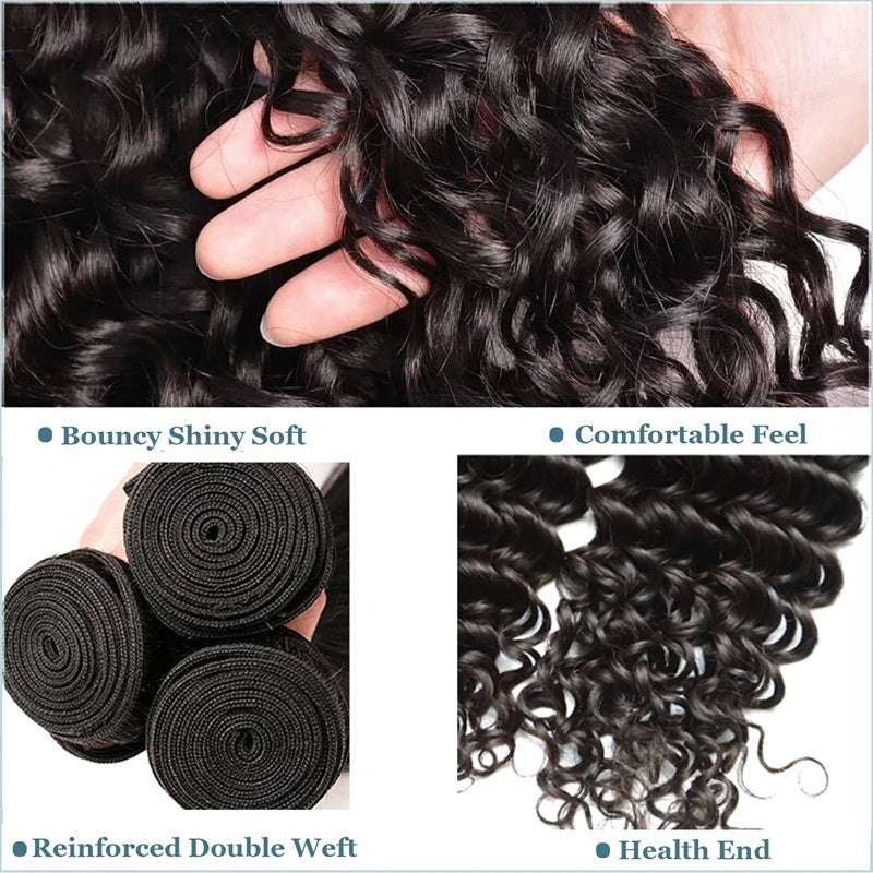 Allove Hair Malaysian Curly Wave 3 Bundles Human Hair Extensions