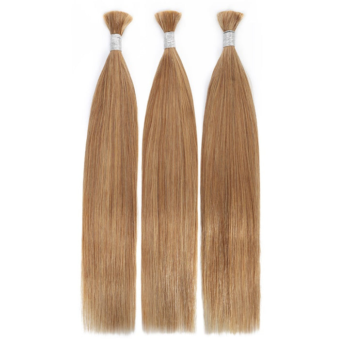 #27 Honey Blonde Silky Straight Bulk Human Braiding Hair