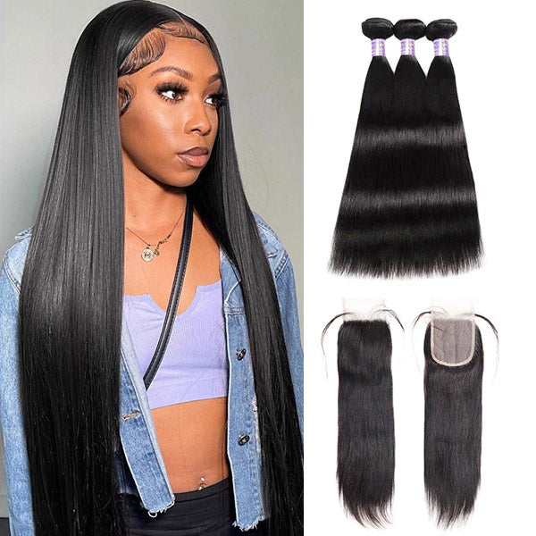 Elevate your style without breaking the bank with our affordable straight hair bundles from Allove Hair. Made from high-quality virgin human hair, these bundles offer a natural look and feel. Complete with a 4x4 lace closure for a seamless finish, they are perfect for flawless sew-in installations.