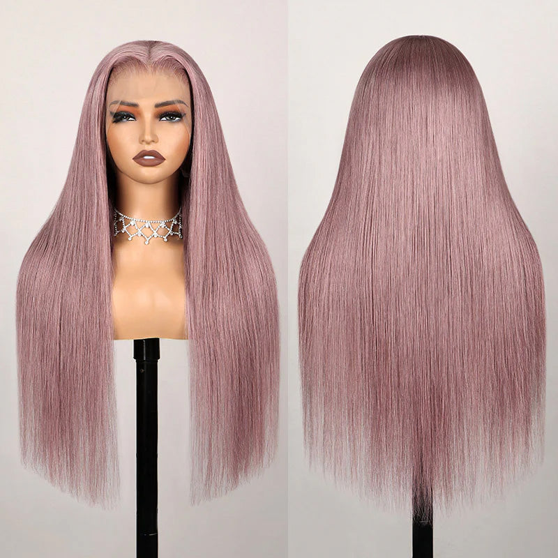 Allove Ash Purple HD Lace Front Body Wave Wigs Rose Gold Hair Color Human Hair Wigs