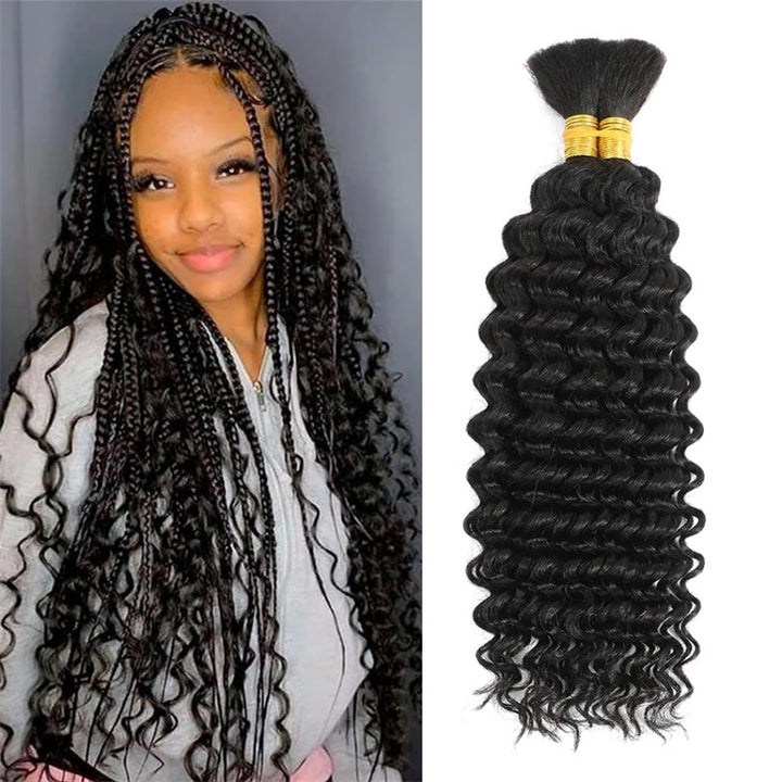 [Allove Bogo Free] Deep Wave Bulk Hair Extensions for Boho Knotless Braiding