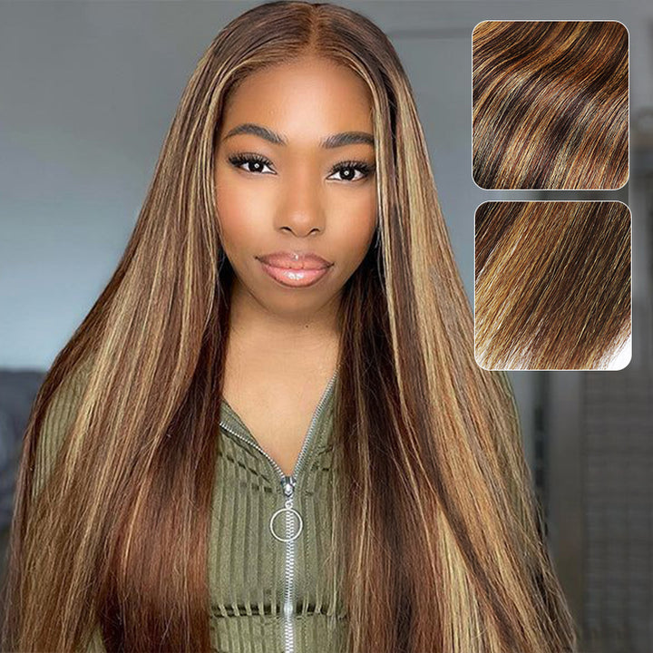 Allove Hair Piano Honey Blonde Yaki Straight 3 Bundles Highlight Hair Extension 100% Human Hair Bundles