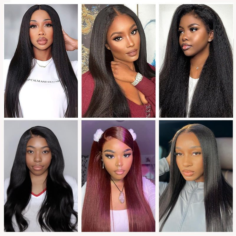 Allove Hair Upgrade Brazilian Yaki Straight 3 Bundles Virgin Human Hair Extensions