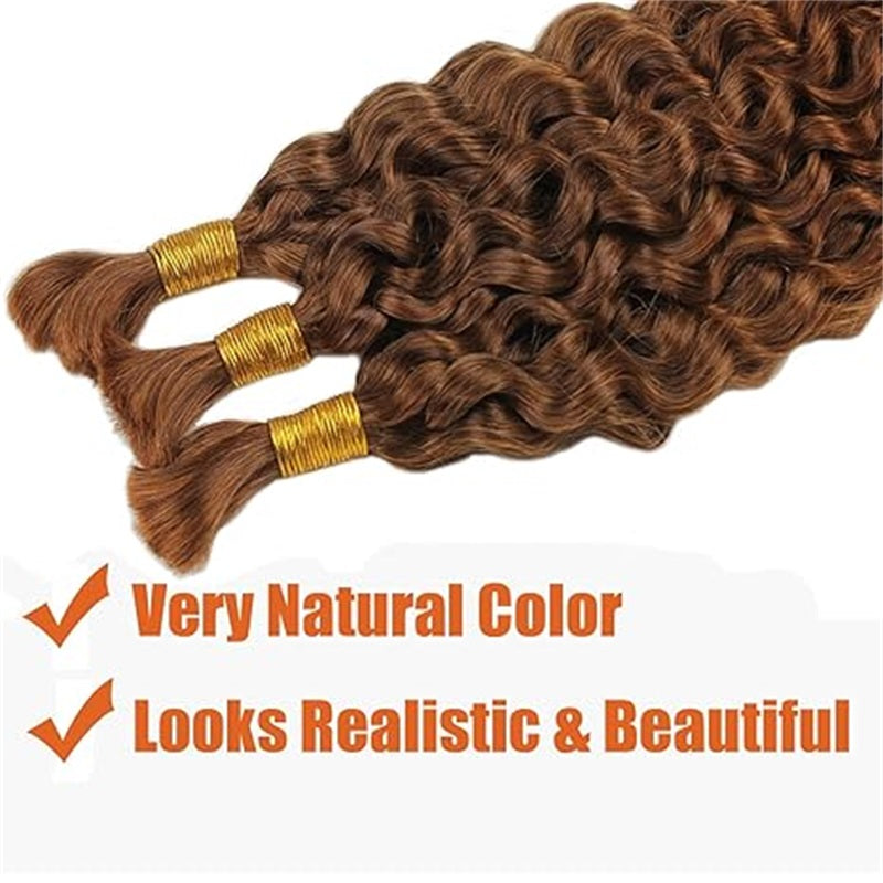 Allove #33 Dark Auburn Reddish Brown Bulk Human Braiding Hair Water Wave