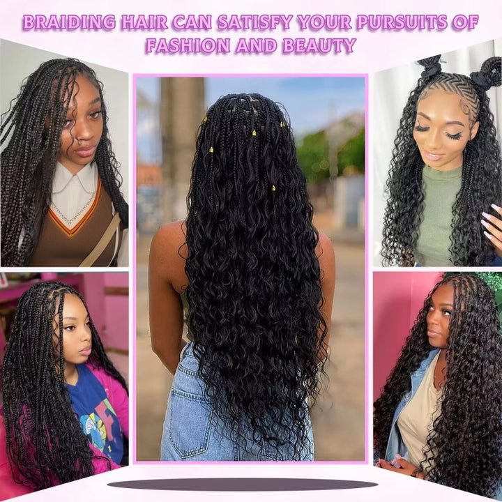 Allove Hair Water Wave Bulk Human Hair For Braiding No Weft Wet And Wavy Human Braiding Hair For Boho Braids