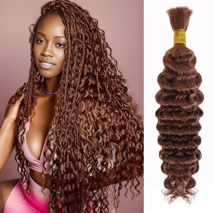 Allove Hair Deep Wave Bulk Human Hair For Braiding No Weft Bulk Hair Bundles