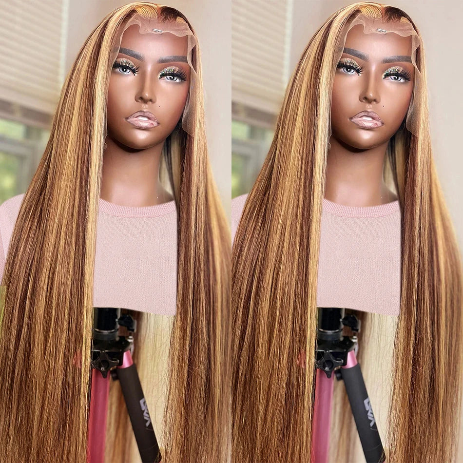 Discover the Allove Hair Best Highlight Wigs, designed to elevate your style effortlessly. This premium 13x4 lace front wig features sleek straight hair adorned with beautifully blended highlights that add depth and vibrancy to your look.