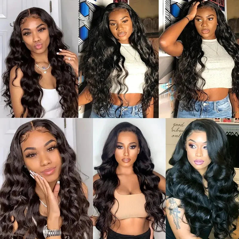 Brazilian Body Wave 3 Bundles with 2x6 HD Lace Deep Part Closure Virgin Human Hair