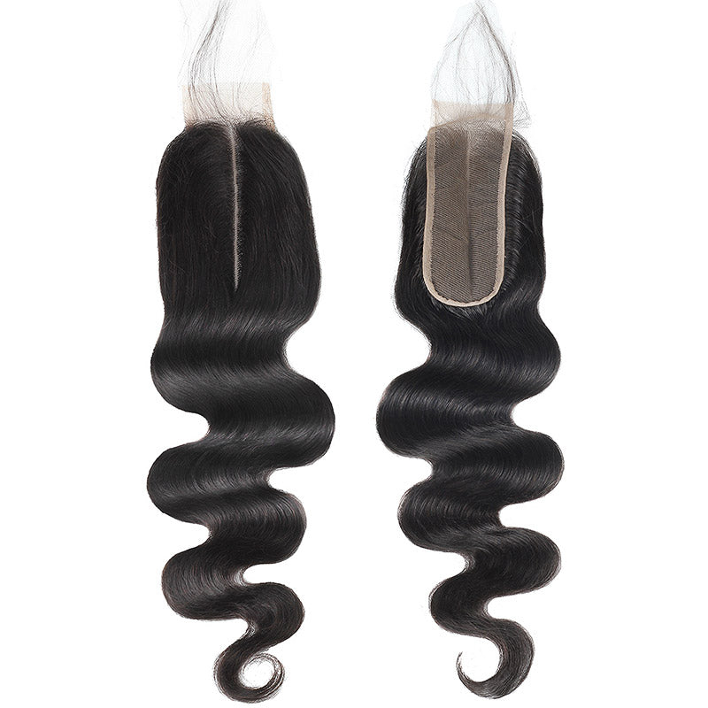 Brazilian Body Wave 3 Bundles with 2x6 HD Lace Deep Part Closure Virgin Human Hair