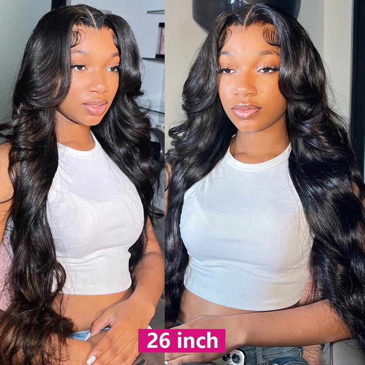 Brazilian Body Wave 3 Bundles with 2x6 HD Lace Deep Part Closure Virgin Human Hair