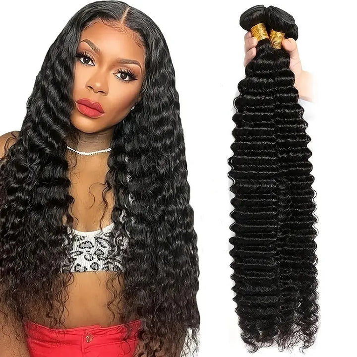 Enhance your look with Allove Hair's Deep Wave Bundles, crafted from premium virgin human hair! Perfect for sew-in applications, these bundles offer a stunning deep wave texture that provides volume and movement.