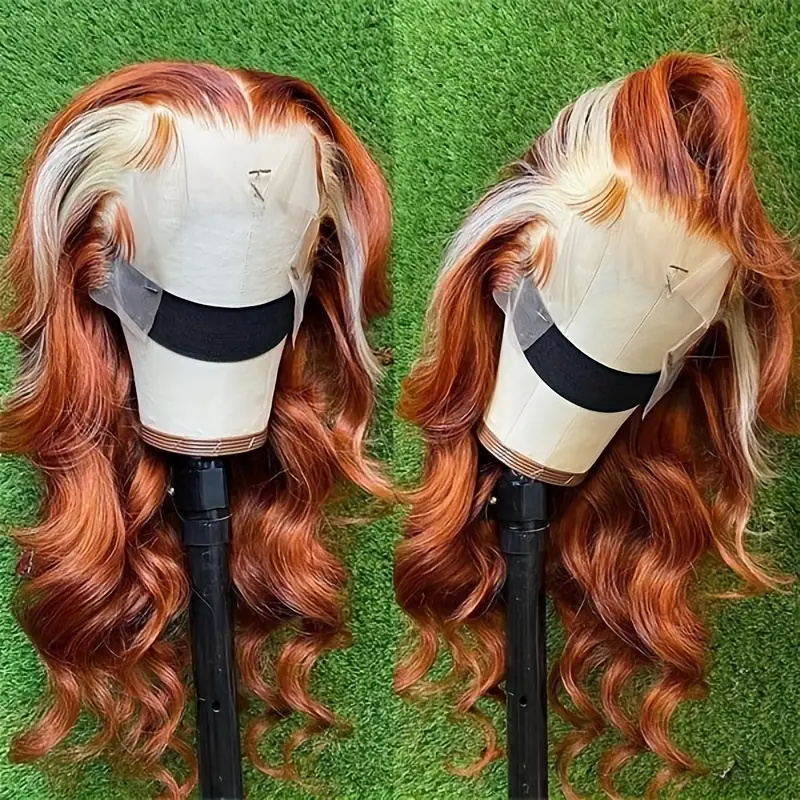 Transform your look with the Allove Hair Ginger Blonde Human Hair Wigs. This exquisite 13x4 lace front wig features luxurious body wave hair that cascades beautifully, offering a touch of elegance and sophistication.