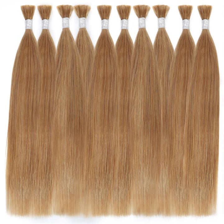 #27 Honey Blonde Silky Straight Bulk Human Braiding Hair