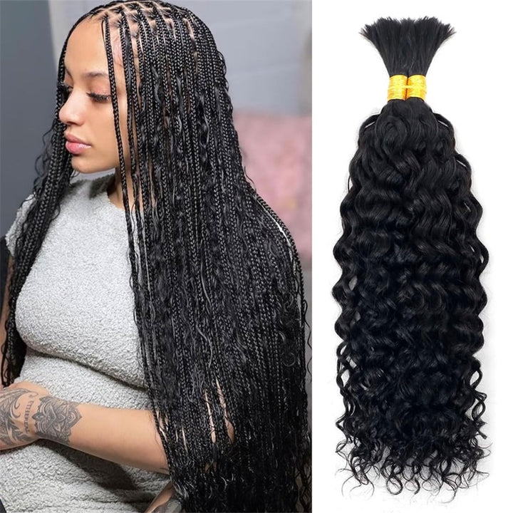 Allove Hair Water Wave Bulk Human Hair For Braiding No Weft Wet And Wavy Human Braiding Hair For Boho Braids