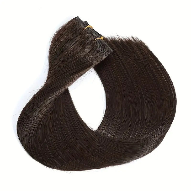 Allove Hair Straight Hair Clip In Hair Extensions 7 Pieces/Set 2# Dark Brown Color