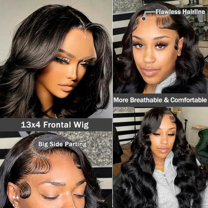 [13*4 Full Lace Front Wigs] Body Wave Human Hair HD Melted Lace Wig 180% Density