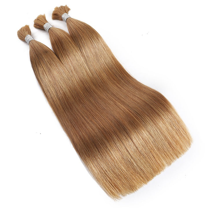 #27 Honey Blonde Silky Straight Bulk Human Braiding Hair